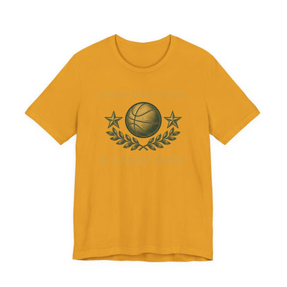 Behind Every Player is a Great Coach Basketball T-Shirt | Gold Crest Tee | Coach Gift