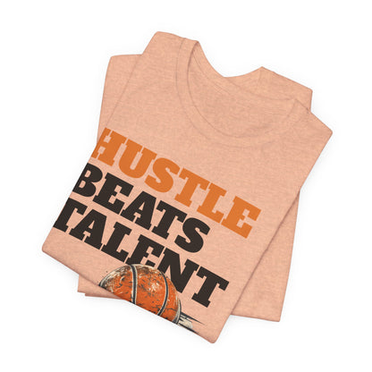Hustle Beats Talent Basketball T-Shirt | Motivational Hooper Tee | Perfect Gift for Ballers
