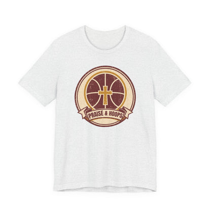 Praise & Hoops Basketball T-Shirt | Faith Cross Tee | Perfect Gift for Ballers