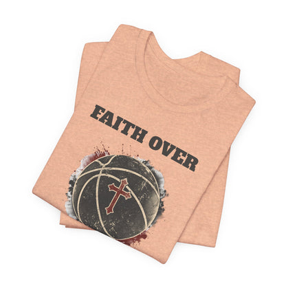 Faith Over Fear Basketball T-Shirt | Cross & Ball Tee | Hooper's Mindset