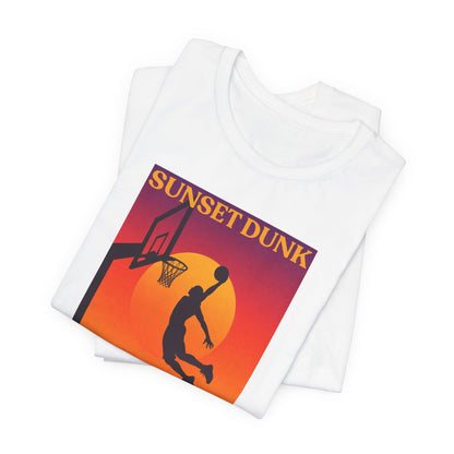 Sunset Dunk Basketball T-Shirt | Retro Silhouette Tee | Perfect Gift for Hoopers