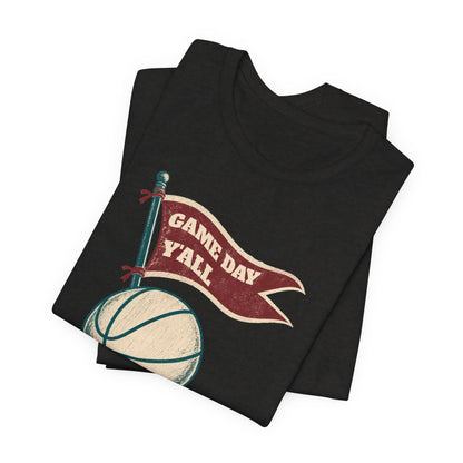 Game Day Y'all Basketball T-Shirt | Vintage Flag Tee | Perfect Gift for Hoopers
