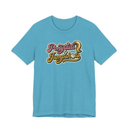 Ponytails & Jumpshots Basketball T-Shirt | Women's Hooper Tee | Perfect Gift for Female Ball Players