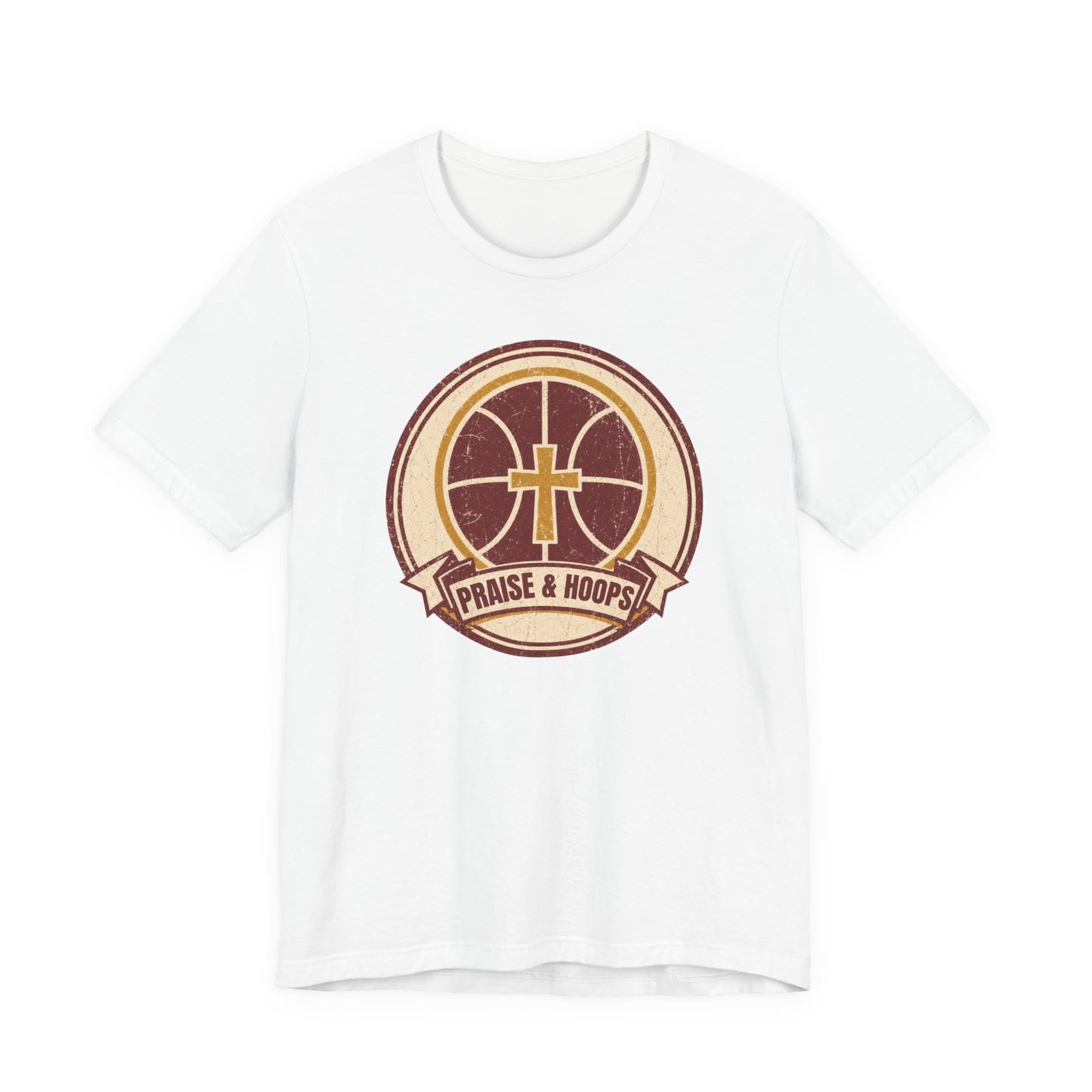 Praise & Hoops Basketball T-Shirt | Faith Cross Tee | Perfect Gift for Ballers