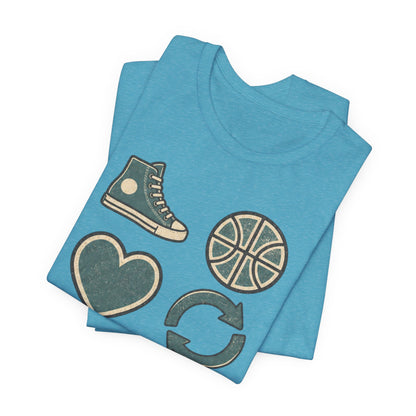 Live Hoop Repeat Basketball T-Shirt | Vintage Hooper Tee | Perfect Gift for Court Players
