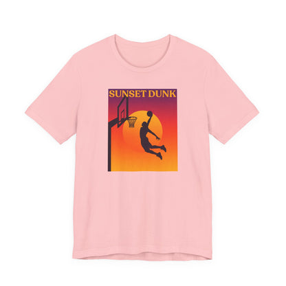 Sunset Dunk Basketball T-Shirt | Retro Silhouette Tee | Perfect Gift for Hoopers