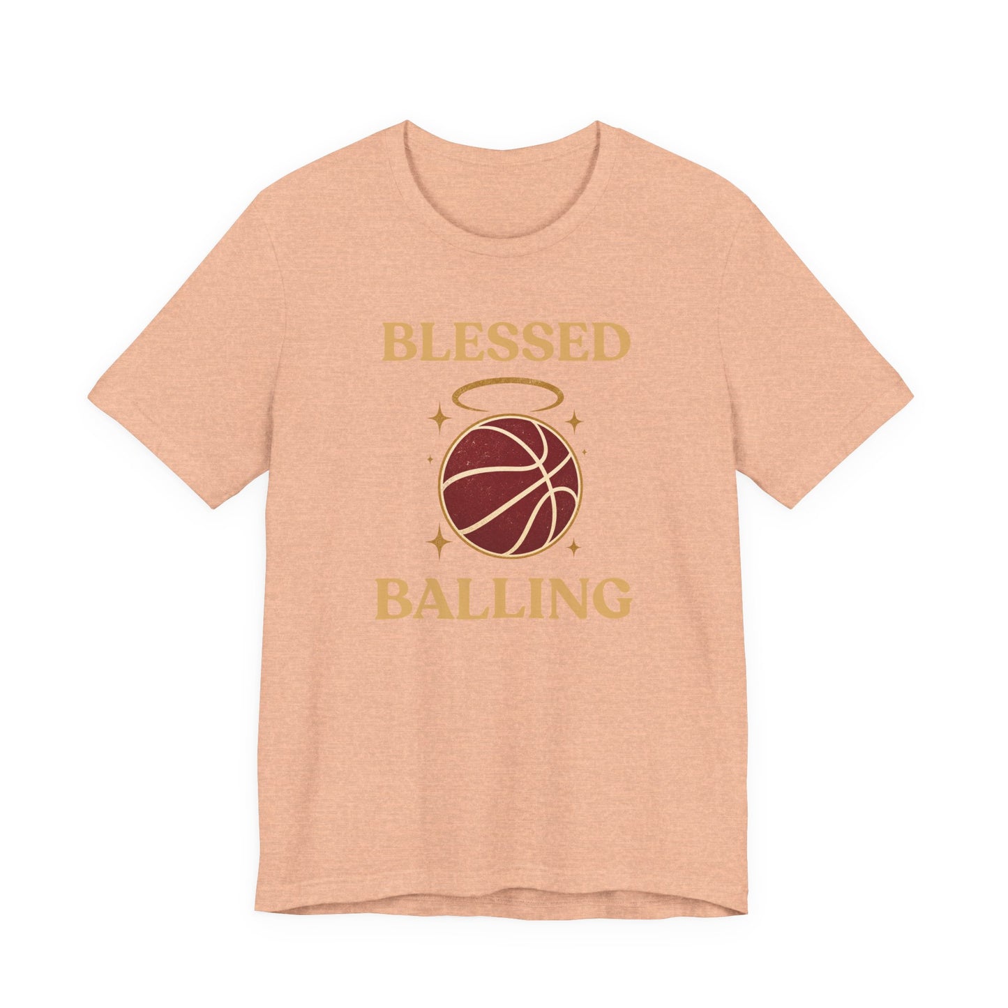Blessed and Balling Basketball T-Shirt | Faith Halo Tee | Perfect Gift for Hoopers