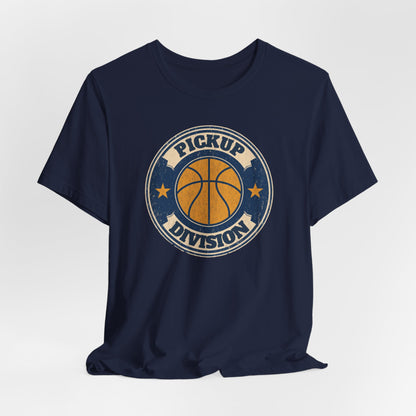 Pickup Division Retro Basketball T-Shirt | Vintage Badge Tee | Perfect Gift for Hoopers