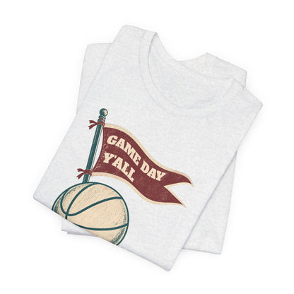 Game Day Y'all Basketball T-Shirt | Vintage Flag Tee | Perfect Gift for Hoopers