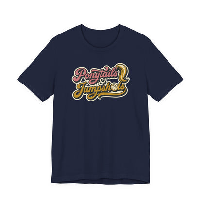 Ponytails & Jumpshots Basketball T-Shirt | Women's Hooper Tee | Perfect Gift for Female Ball Players