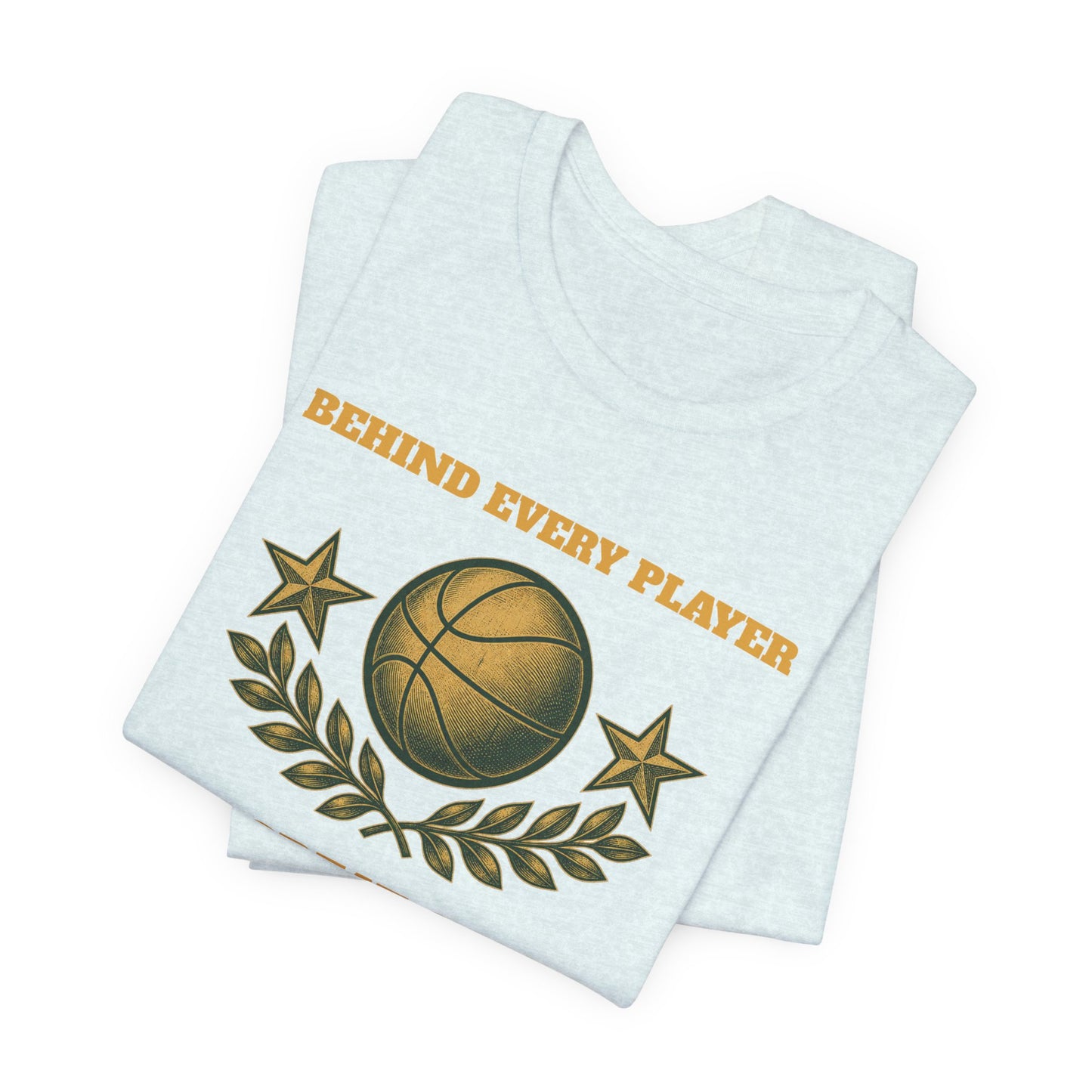 Behind Every Player is a Great Coach Basketball T-Shirt | Gold Crest Tee | Coach Gift