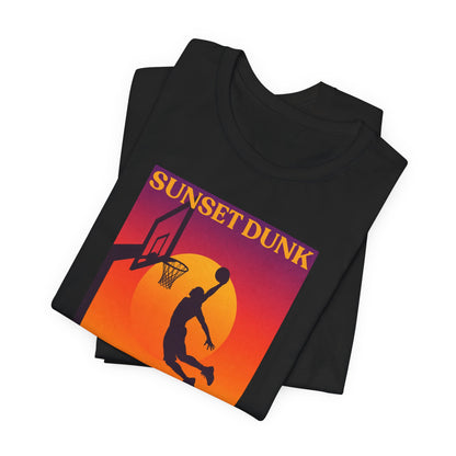 Sunset Dunk Basketball T-Shirt | Retro Silhouette Tee | Perfect Gift for Hoopers
