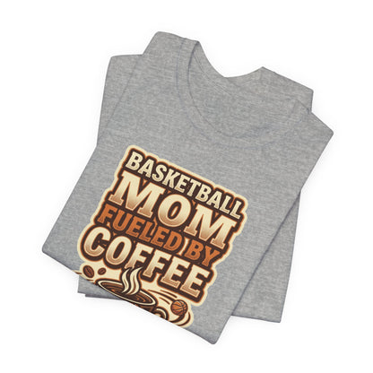 Basketball Mom Fueled by Coffee T-Shirt | Hooper Mom Tee | Perfect Gift for Sports Moms