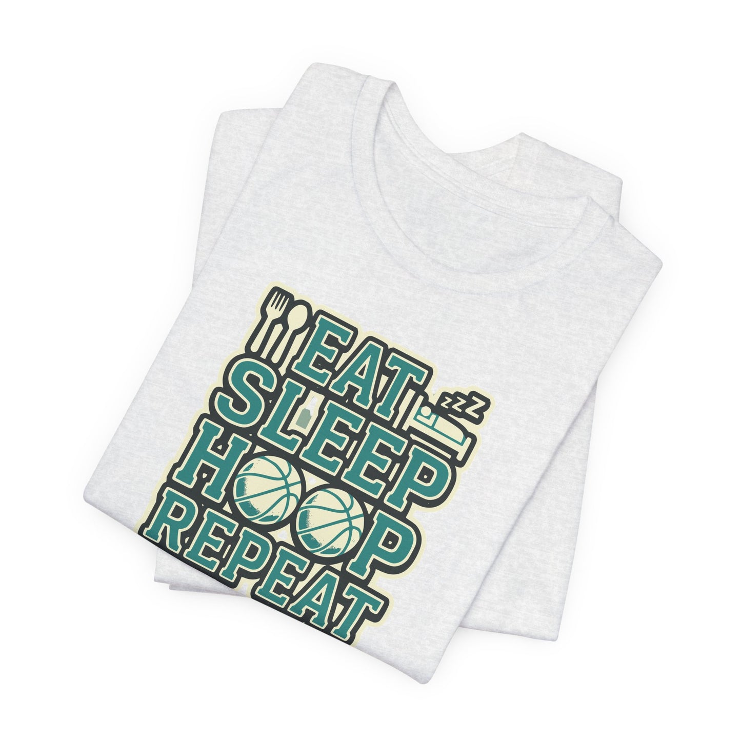 Eat Sleep Hoop Repeat Basketball T-Shirt | Witziger Hooper Tee | Perfektes Geschenk