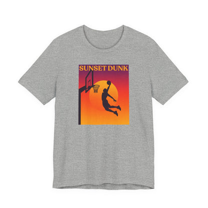 Sunset Dunk Basketball T-Shirt | Retro Silhouette Tee | Perfect Gift for Hoopers