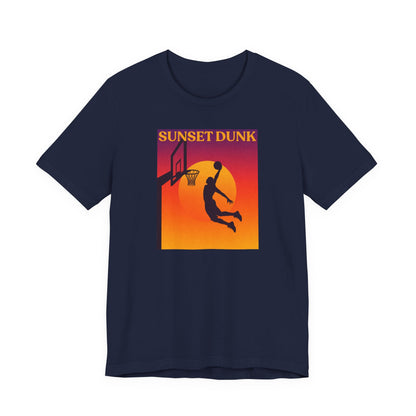 Sunset Dunk Basketball T-Shirt | Retro Silhouette Tee | Perfect Gift for Hoopers