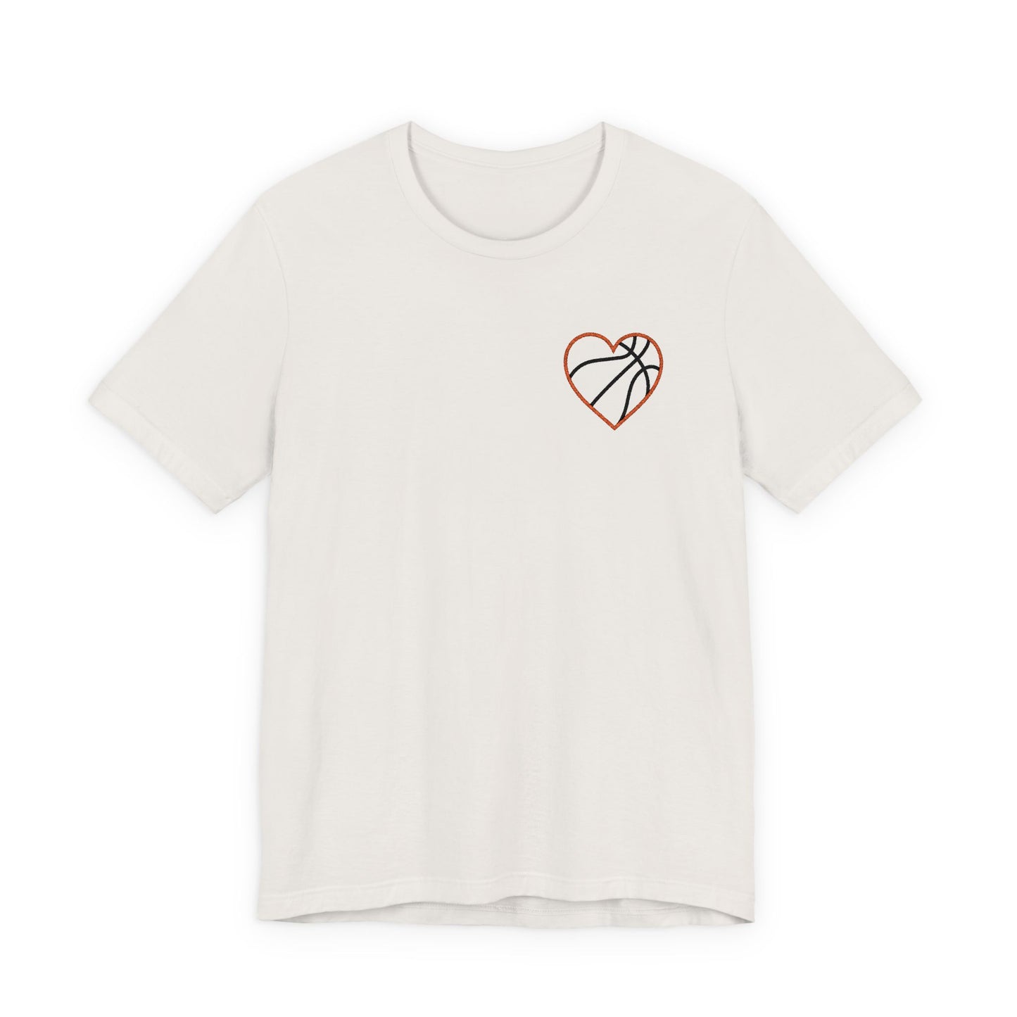 Besticktes Basketball-Herz T-Shirt | Minimalistisches Hoops-Shirt | Premium Basketball-Liebhaber Shirt