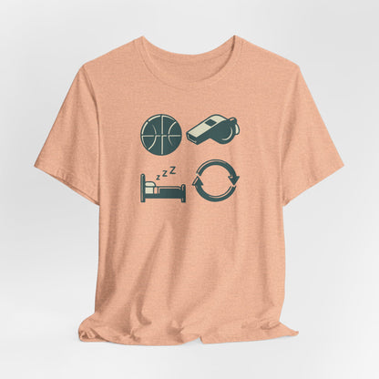 Coach Sleep Repeat Basketball T-Shirt | Hooper's Cycle Tee | Perfect Gift