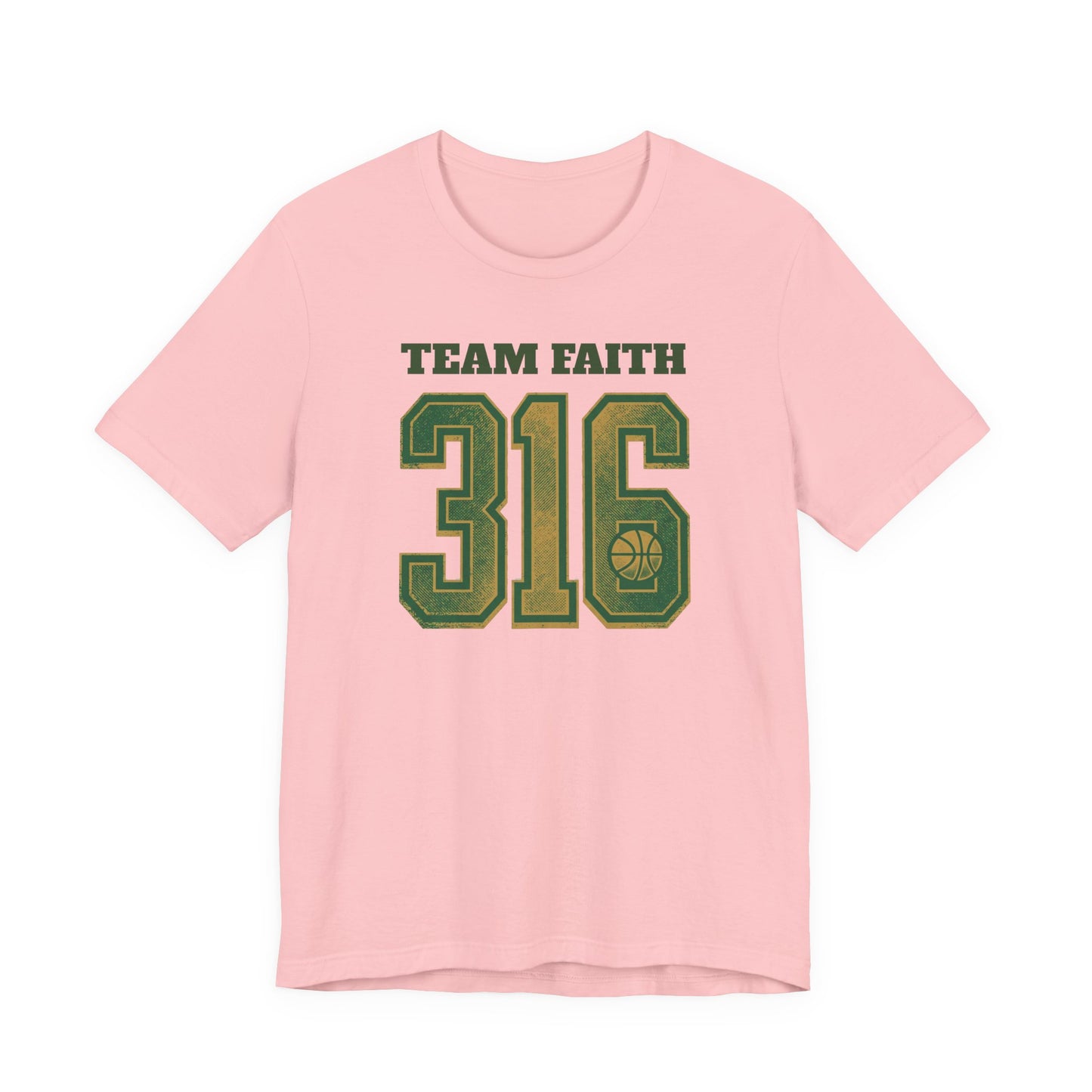 Team Faith 316 Basketball T-Shirt | Vintage Grün-Gold Tee | Perfektes Geschenk für Hooper