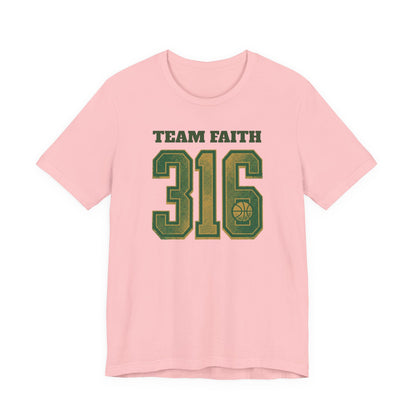 Team Faith 316 Basketball T-Shirt | Vintage Green Gold Tee | Perfect Gift for Hoopers