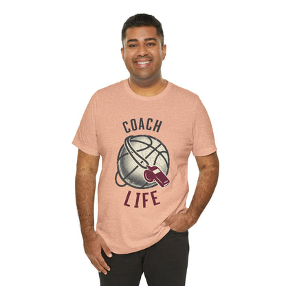 Coach Life Basketball T-Shirt | Whistle & Ball Tee | Perfect Gift for Coaches