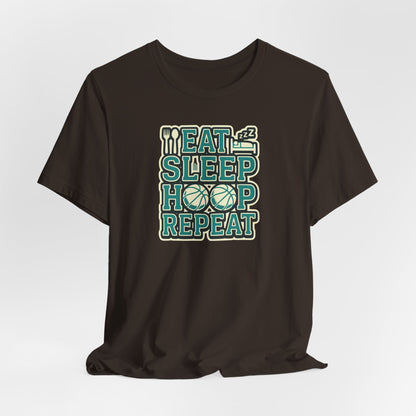 Eat Sleep Hoop Repeat Basketball T-Shirt | Funny Hooper Tee | Perfect Gift for Players