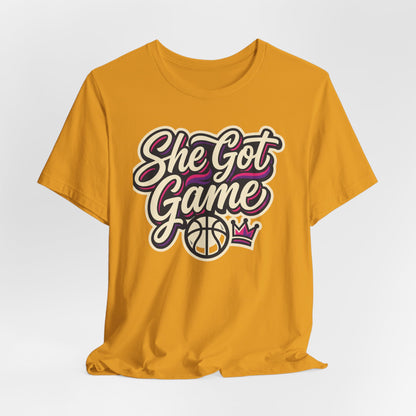 She Got Game Basketball T-Shirt | Women's Hoops Tee | Perfect Gift for Female Players