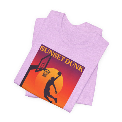 Sunset Dunk Basketball T-Shirt | Retro Silhouette Tee | Perfect Gift for Hoopers