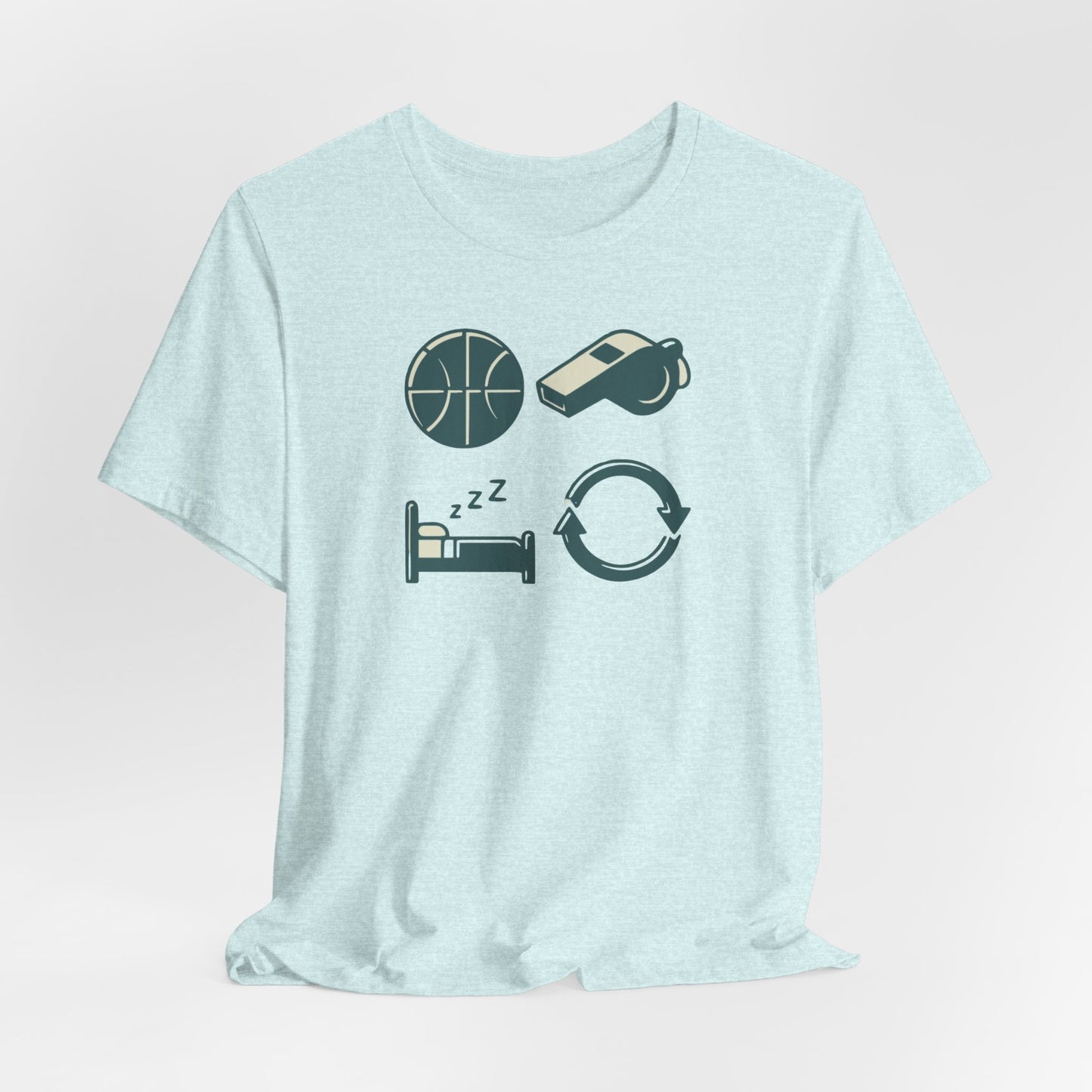 Coach Sleep Repeat Basketball T-Shirt | Hooper's Cycle Tee | Perfect Gift