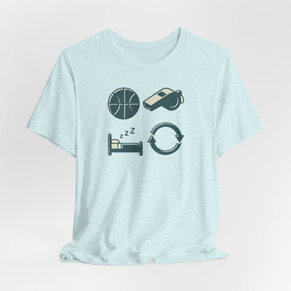 Coach Sleep Repeat Basketball T-Shirt | Hooper's Cycle Tee | Perfect Gift