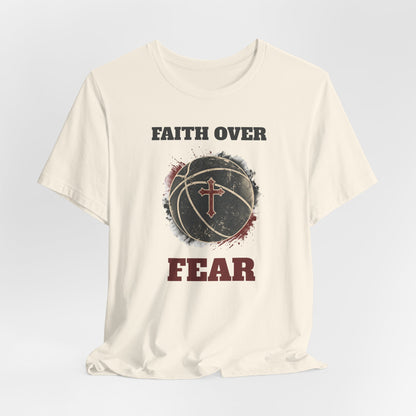 Faith Over Fear Basketball T-Shirt | Cross & Ball Tee | Hooper's Mindset