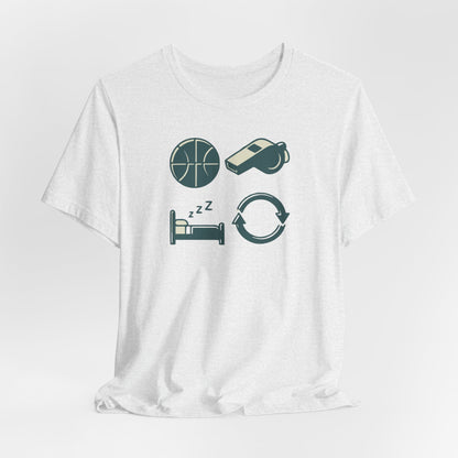Coach Sleep Repeat Basketball T-Shirt | Hooper's Cycle Tee | Perfect Gift