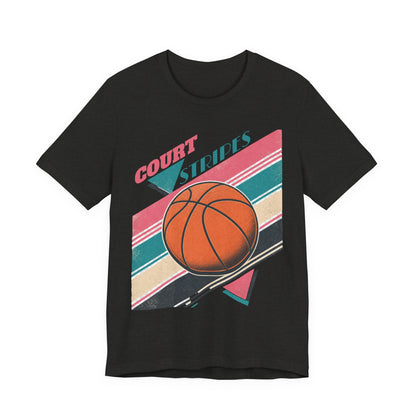 Court Stripes Retro Basketball T-Shirt | Vintage Tee | Perfect Gift for Hoopers