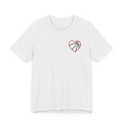Embroidered Basketball Heart T-Shirt | Minimalist Hoops Tee | Premium Basketball Lover Shirt