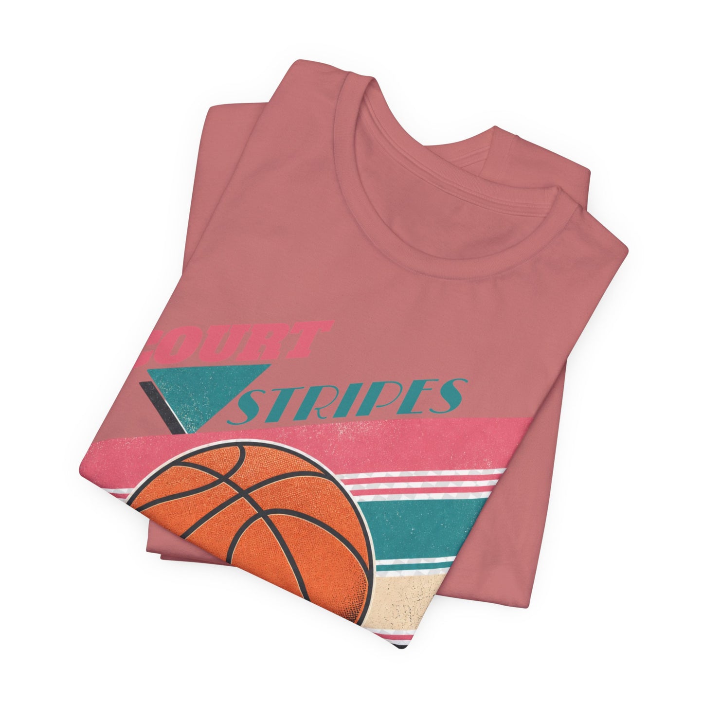 Court Stripes Retro Basketball T-Shirt | Vintage Tee | Perfect Gift for Hoopers