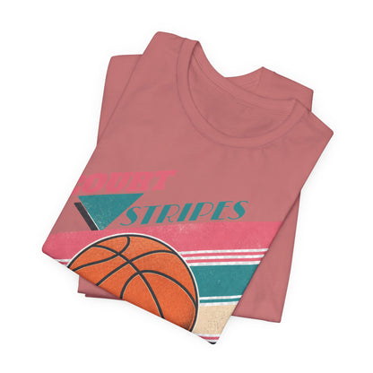 Court Stripes Retro Basketball T-Shirt | Vintage Tee | Perfect Gift for Hoopers