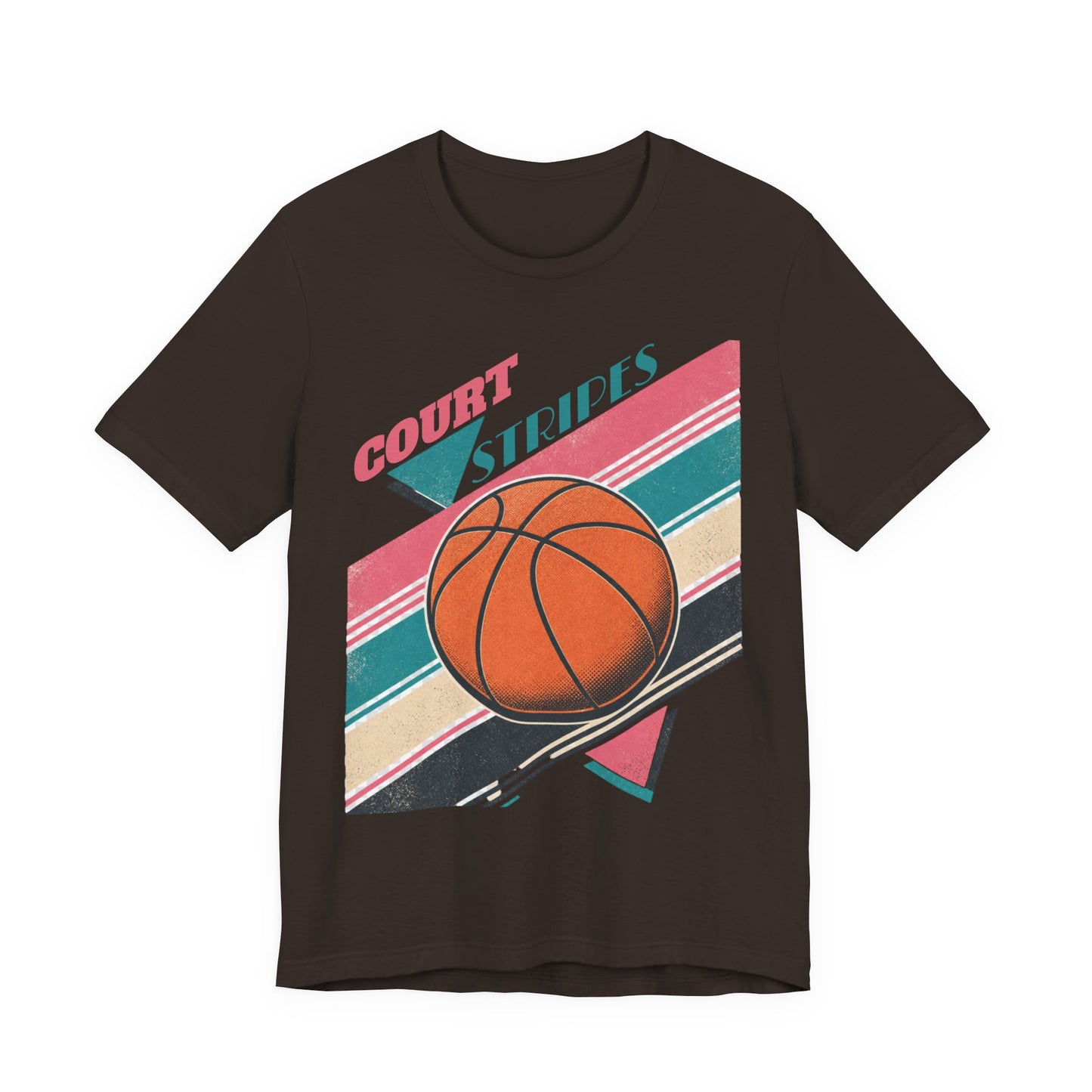 Court Stripes Retro Basketball T-Shirt | Vintage Tee | Perfect Gift for Hoopers