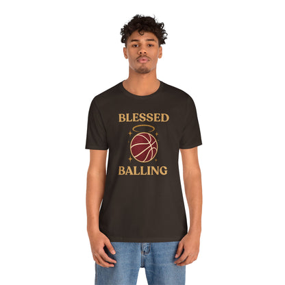 Blessed and Balling Basketball T-Shirt | Faith Halo Tee | Perfect Gift for Hoopers