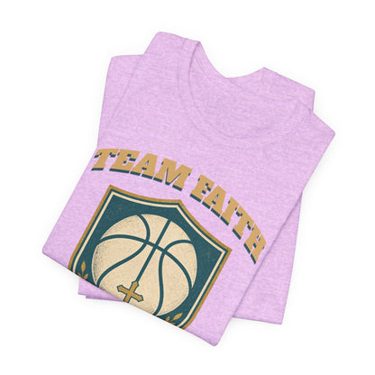 Team Faith Basketball T-Shirt | Cross & Hoops Tee | Spiritual Hoopers Gift