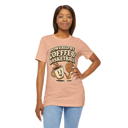 Powered by Coffee & Basketball T-Shirt | Funny Hooper Tee | Perfect Gift
