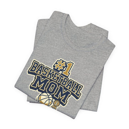 #1 Basketball Mom Tee | Navy & Gold Award Graphic | Perfect Gift for Hooper Parents