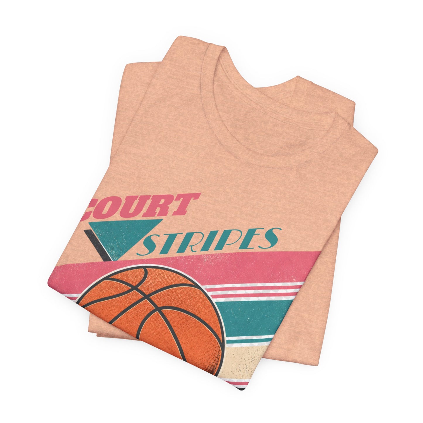 Court Stripes Retro Basketball T-Shirt | Vintage Tee | Perfect Gift for Hoopers