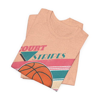 Court Stripes Retro Basketball T-Shirt | Vintage Tee | Perfect Gift for Hoopers