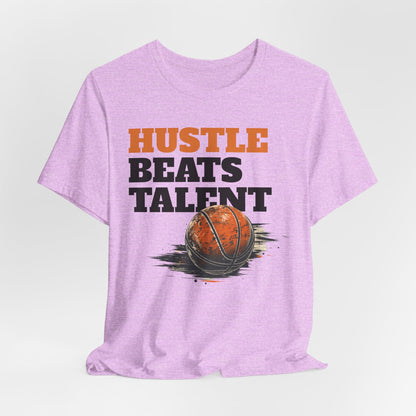 Hustle Beats Talent Basketball T-Shirt | Motivational Hooper Tee | Perfect Gift for Ballers