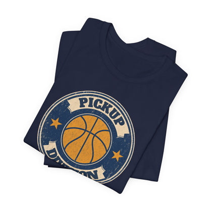 Pickup Division Retro Basketball T-Shirt | Vintage Badge Tee | Perfect Gift for Hoopers