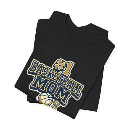 #1 Basketball Mom Tee | Navy & Gold Award Graphic | Perfect Gift for Hooper Parents