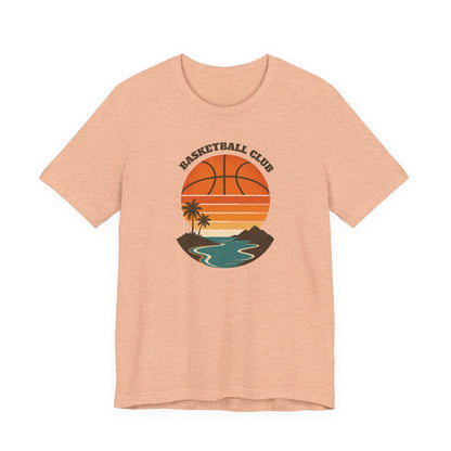 Retro Basketball Club Sunset T-Shirt | Vintage Hoops Tee | Perfect Gift