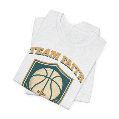 Team Faith Basketball T-Shirt | Cross & Hoops Tee | Spiritual Hoopers Gift